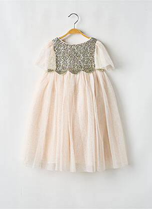 Robe longue manches courtes manches courtes rose LES PETITS INCLASSABLES fille