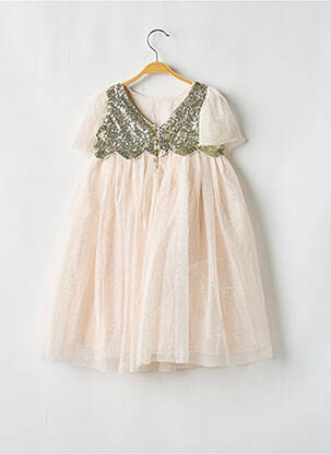Robe longue manches courtes manches courtes rose LES PETITS INCLASSABLES fille