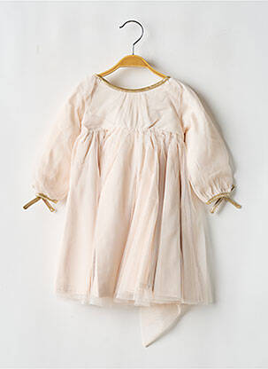 Robe longue col rond manches longues rose LES PETITS INCLASSABLES fille