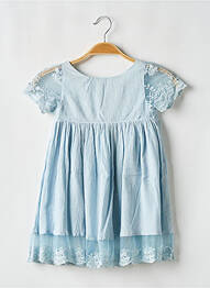 Robe mi-longue manches courtes manches courtes bleu LES PETITS INCLASSABLES fille