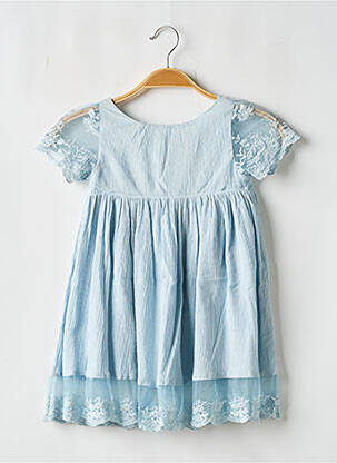 Robe mi-longue manches courtes manches courtes bleu LES PETITS INCLASSABLES fille