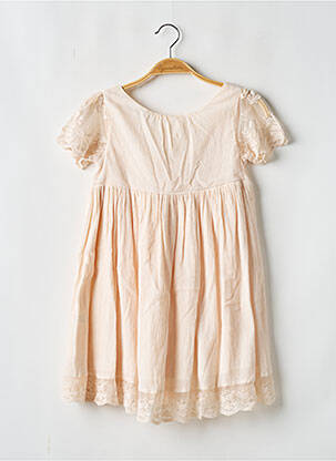 Robe mi-longue manches courtes manches courtes rose LES PETITS INCLASSABLES fille