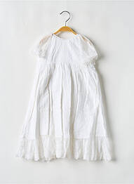 Robe longue manches courtes manches courtes blanc LES PETITS INCLASSABLES fille