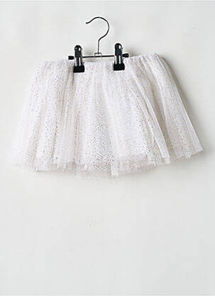 Jupe courte coupe évasée blanc LES PETITS INCLASSABLES fille