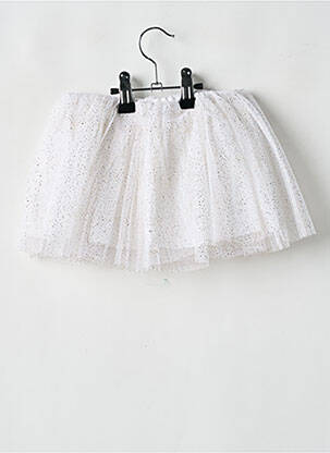 Jupe courte coupe évasée blanc LES PETITS INCLASSABLES fille