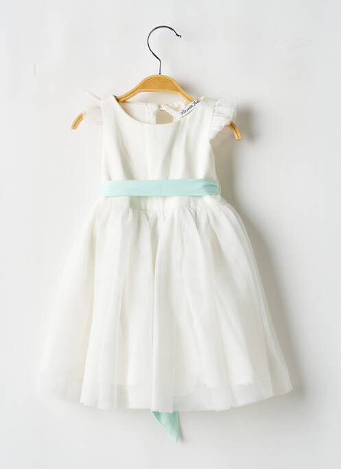 Robe mi-longue blanc LES PETITS INCLASSABLES pour fille