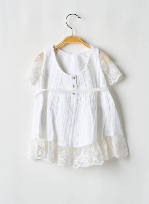 Robe mi-longue blanc LES PETITS INCLASSABLES pour fille