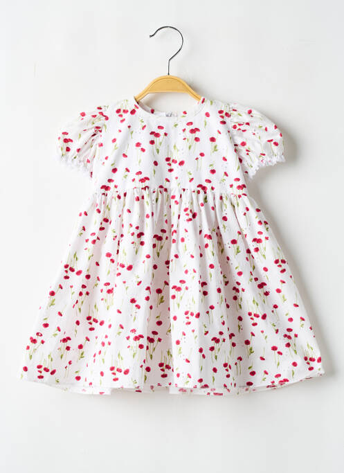 Robe mi-longue blanc LILLY pour fille