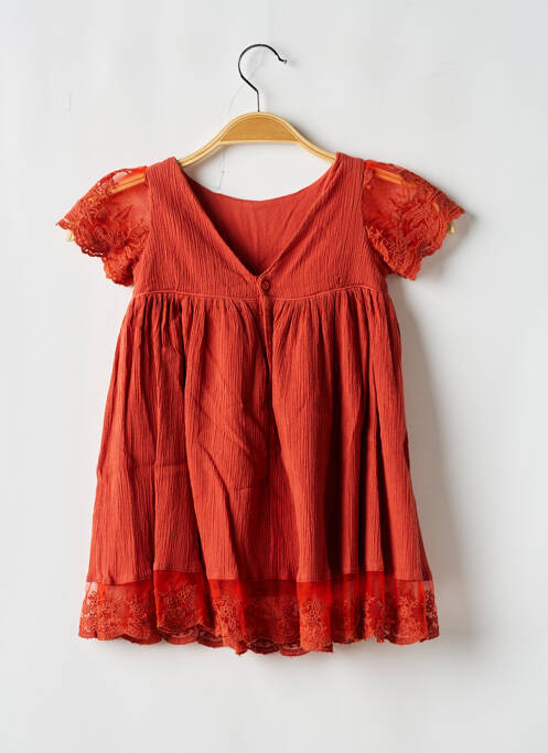 Robe mi-longue orange LES PETITS INCLASSABLES pour fille