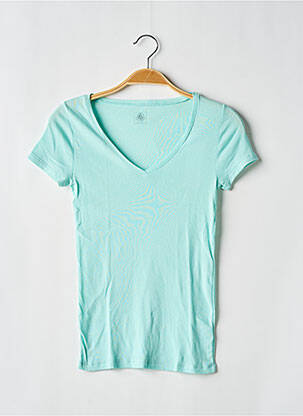 T-shirt coupe cintrée manches courtes bleu PETIT BATEAU fille