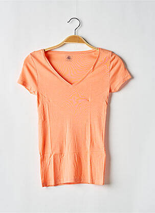 T-shirt coupe cintrée manches courtes orange PETIT BATEAU fille