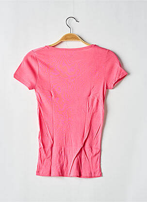 T-shirt coupe cintrée manches courtes rose fonce PETIT BATEAU fille