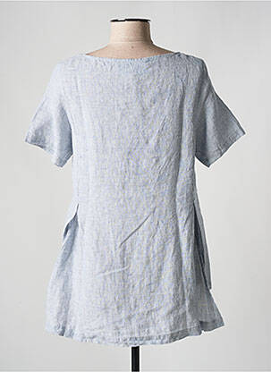 Tunique manches courtes tissage crêpe bleu KOKOMARINA femme