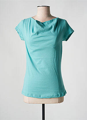 T-shirt stretch manches courtes bleu LES RACINES DU CIEL femme