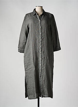 Robe longue manches longues manches longues gris 120% LINO femme