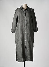 Robe longue manches longues manches longues gris 120% LINO femme