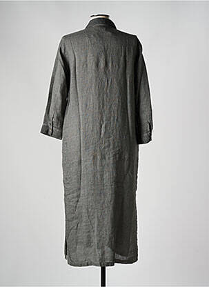 Robe longue manches longues manches longues gris 120% LINO femme
