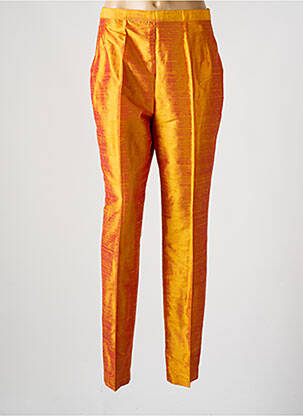 Pantalon slim taille haute taille haute orange KREYANN DOUALA femme