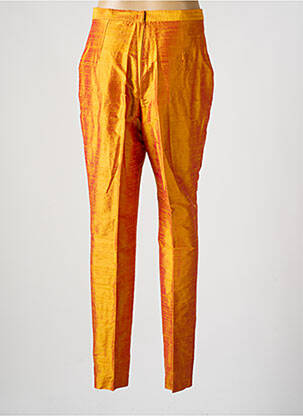 Pantalon slim taille haute taille haute orange KREYANN DOUALA femme