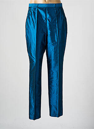 Pantalon slim taille haute taille haute bleu KREYANN DOUALA femme