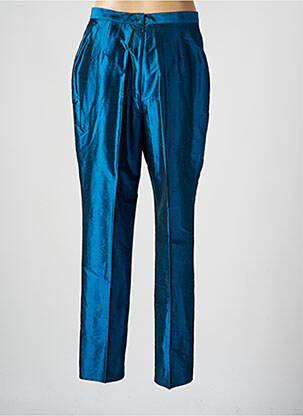 Pantalon slim taille haute taille haute bleu KREYANN DOUALA femme