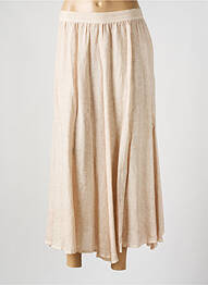 Jupe longue tissage crêpe beige 120% LINO femme
