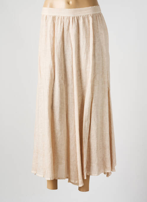 Jupe longue beige 120% LINO pour femme