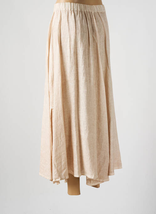 Jupe longue beige 120% LINO pour femme
