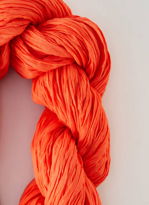 Foulard tissage popeline orange CLAUDE CHESNE femme