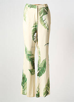Pantalon droit taille à pinces taille haute beige DMN femme