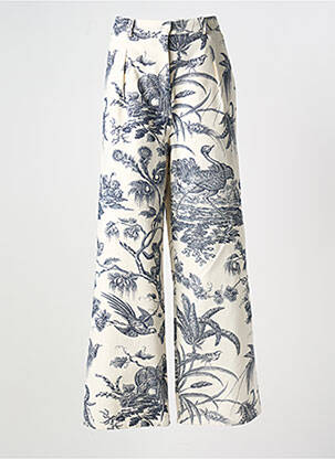 Pantalon flare stretch taille haute beige CLARAMONTE femme