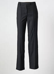 Pantalon droit tissage crêpe taille haute noir REMAIN femme