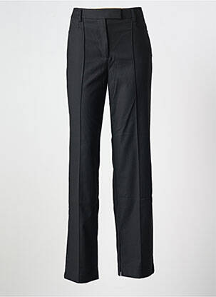 Pantalon droit tissage crêpe taille haute noir REMAIN femme