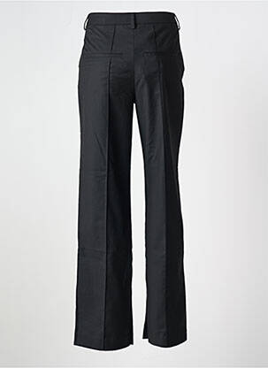 Pantalon droit tissage crêpe taille haute noir REMAIN femme