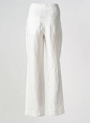 Pantalon droit tissage crêpe taille haute blanc HANA SAN femme
