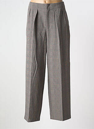 Pantalon large taille à pinces taille haute gris MKT STUDIO femme