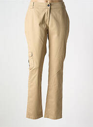 Pantalon cargo tissage popeline taille haute beige HANA SAN femme