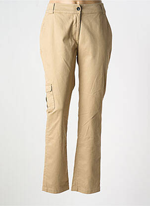 Pantalon cargo slim taille haute beige HANA SAN femme