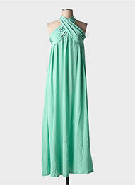 Robe longue coupe fluide fines bretelles vert PHISIQUE DU ROLE femme