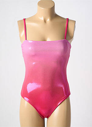 Maillot de bain 1 pièce effet matière satinée rose CARIOCA femme