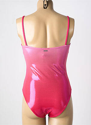 Maillot de bain 1 pièce effet matière satinée rose CARIOCA femme