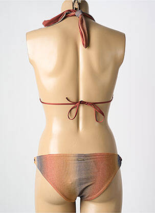 Maillot de bain 2 pièces stretch haut triangles marron CARIOCA femme
