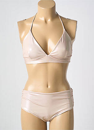 Maillot de bain 2 pièces stretch haut triangles beige CARIOCA femme
