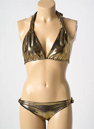 Maillot de bain 2 pièces stretch haut triangles or CARIOCA femme