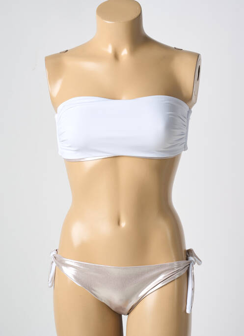 Maillot de bain 2 pièces stretch haut bandeau blanc CARIOCA femme