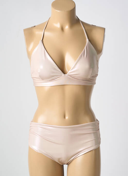 Maillot de bain 2 pièces stretch haut triangles beige CARIOCA femme