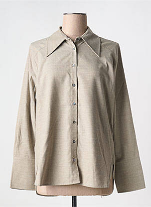 Chemisier coupe cintrée manches longues beige HANA SAN femme