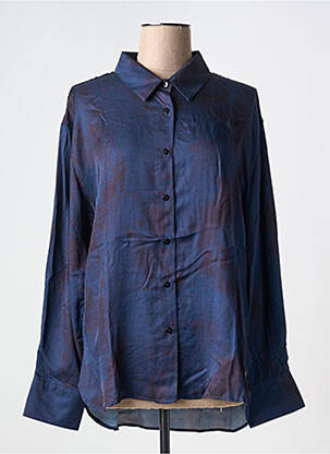 Chemisier coupe fluide manches longues bleu CHLOÉ STORA femme