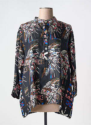 Blouse imprimé fantaisie manches 3/4 noir BE PARISIAN femme