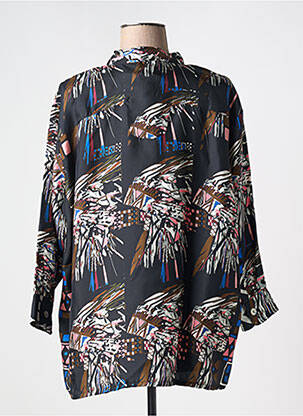 Blouse imprimé fantaisie manches 3/4 noir BE PARISIAN femme